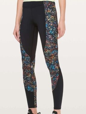 Lululemon Wake & Train Tight *28" Black / Flowerescent Multi Sz 10